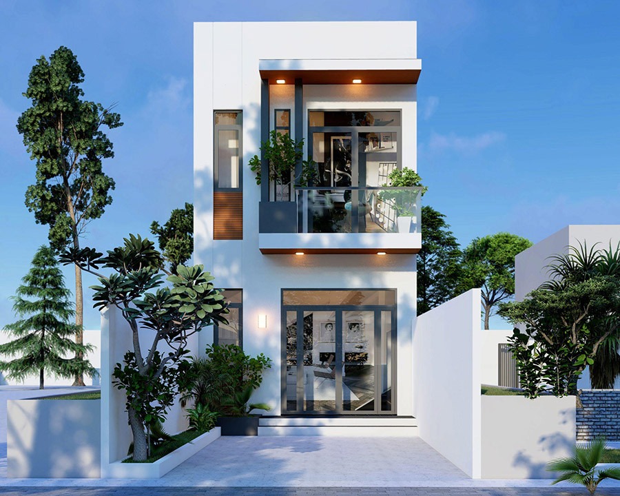 mẫu thiết kế nhà phố mái bằng Đà Nẵng